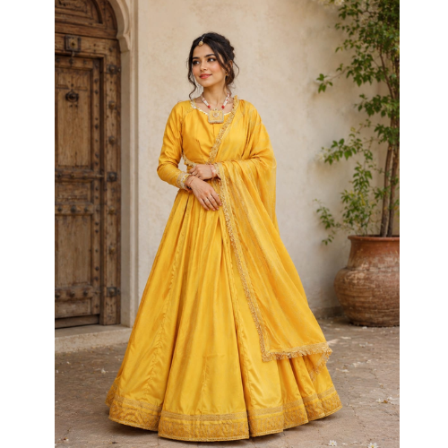 beautiful Yellow lehenga dress